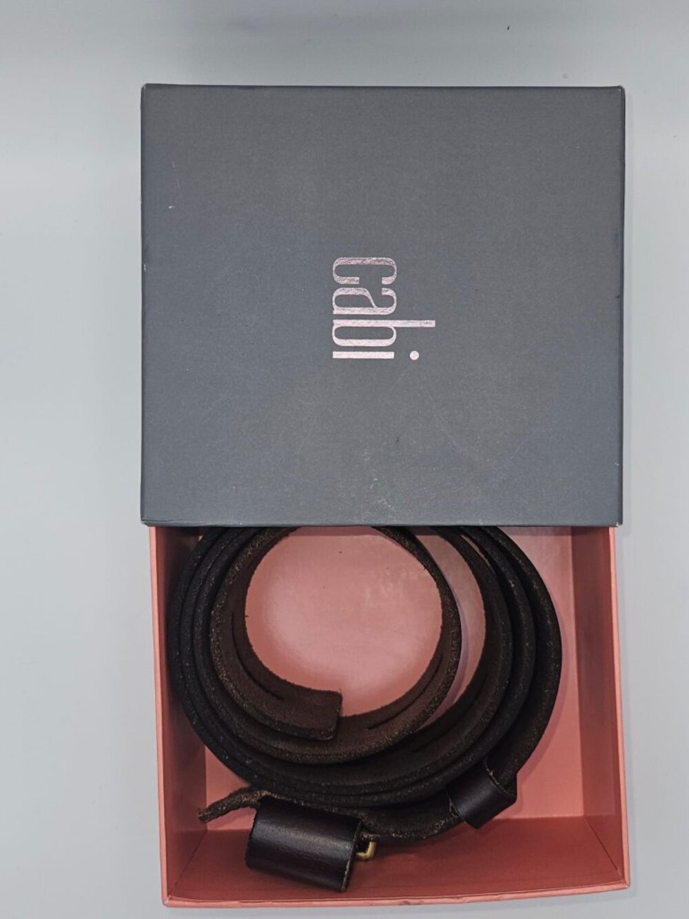 Cabi HERE OR THERE 2-1/4" Wide Slotted Brown Leather Belt 39"